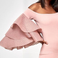 Pink Off the Shoulder Pencil Dress Bodycon Empire Sheath Cocktail Evening Party Mid length Dresses Spring New Fashion 2020